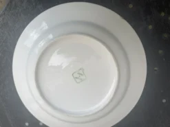 6 assiettes creuses en porcelaine motif pivoines art déco