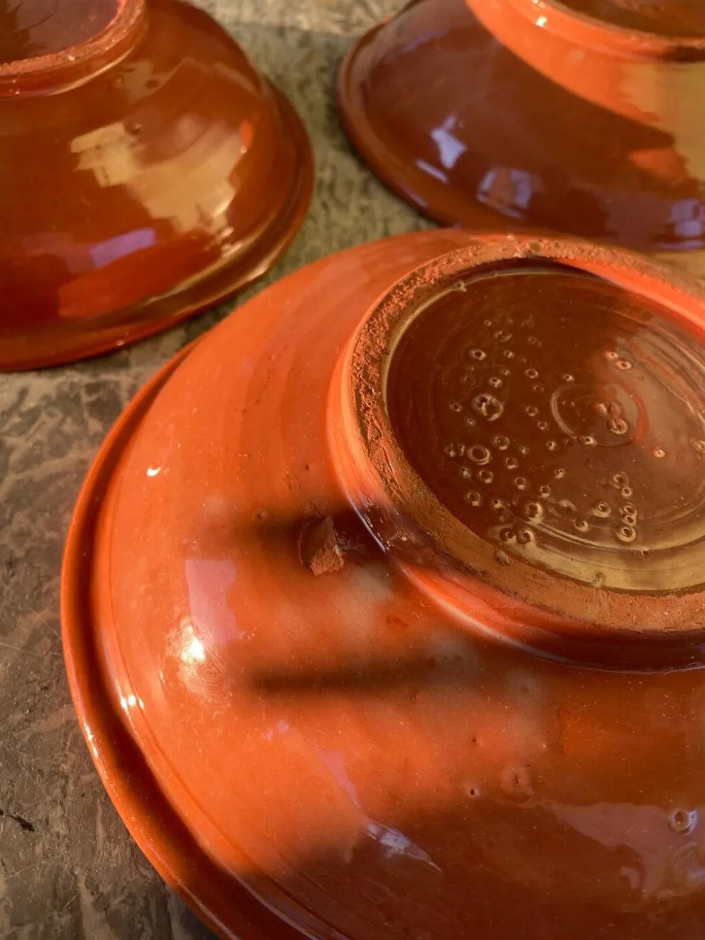 Assiettes creuses en terre cuite vernissée Maroc