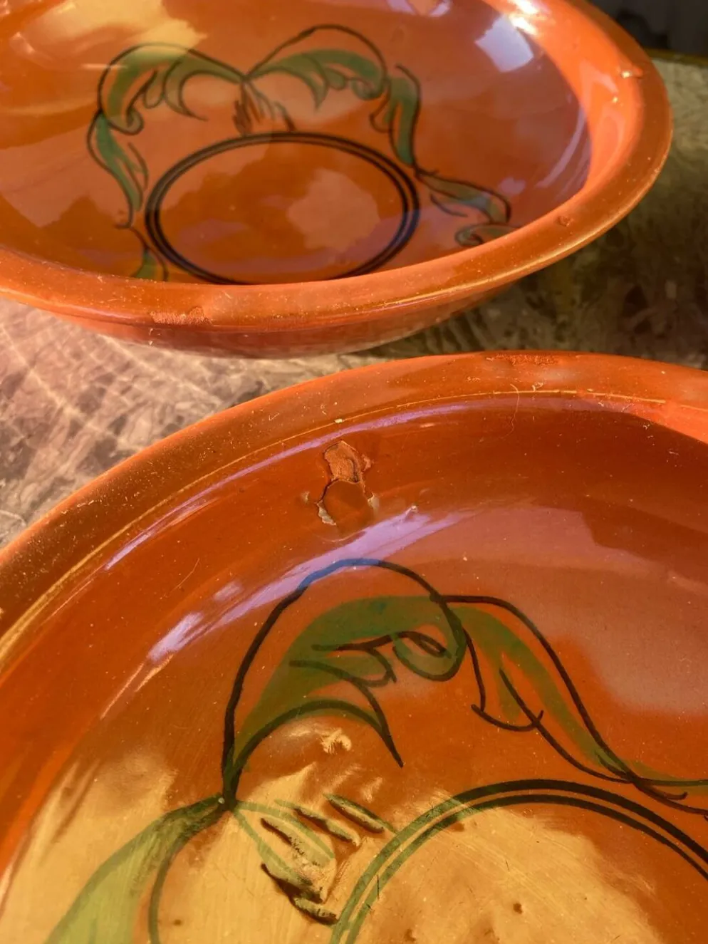 Assiettes creuses en terre cuite vernissée Maroc