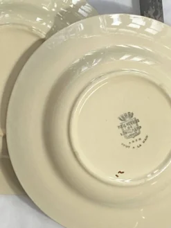 6 assiettes creuses faïence ancienne Longchamp modèle Agen