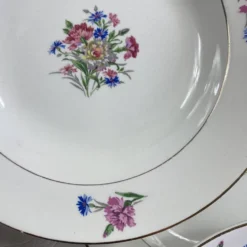 6 assiettes creuses faïence ancienne Sarreguemines modèle Cibon Nice