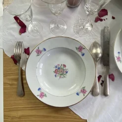6 assiettes creuses faïence ancienne Sarreguemines modèle Cibon Nice