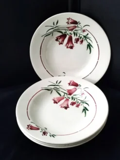 4 Assiettes creuses faïence de St Amand L'Amandinoise
