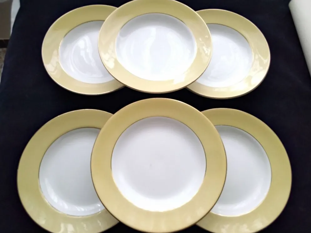 6 Assiettes creuses Faïence de St Amand Modèle 7894