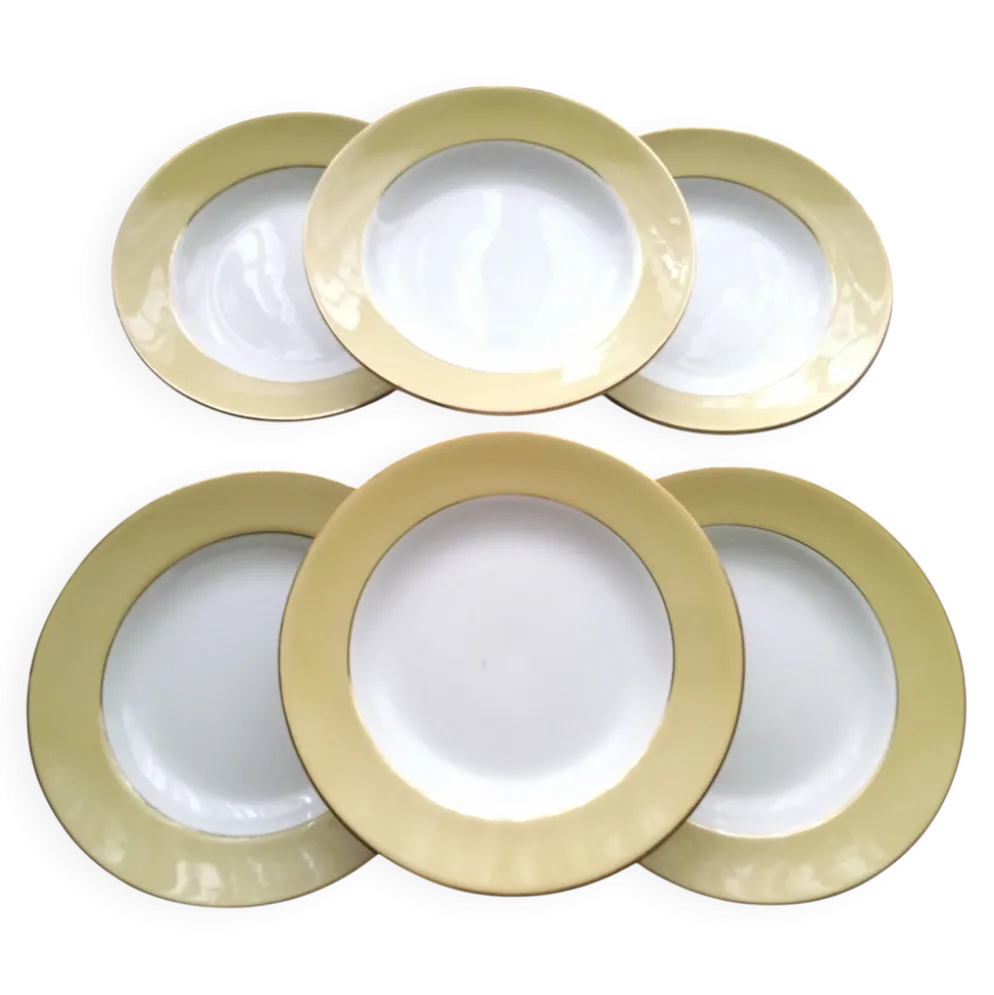 6 Assiettes creuses Faïence de St Amand Modèle 7894