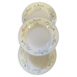 3 assiettes creuses fleuries English garden