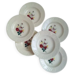 Assiettes creuses à fleurs
