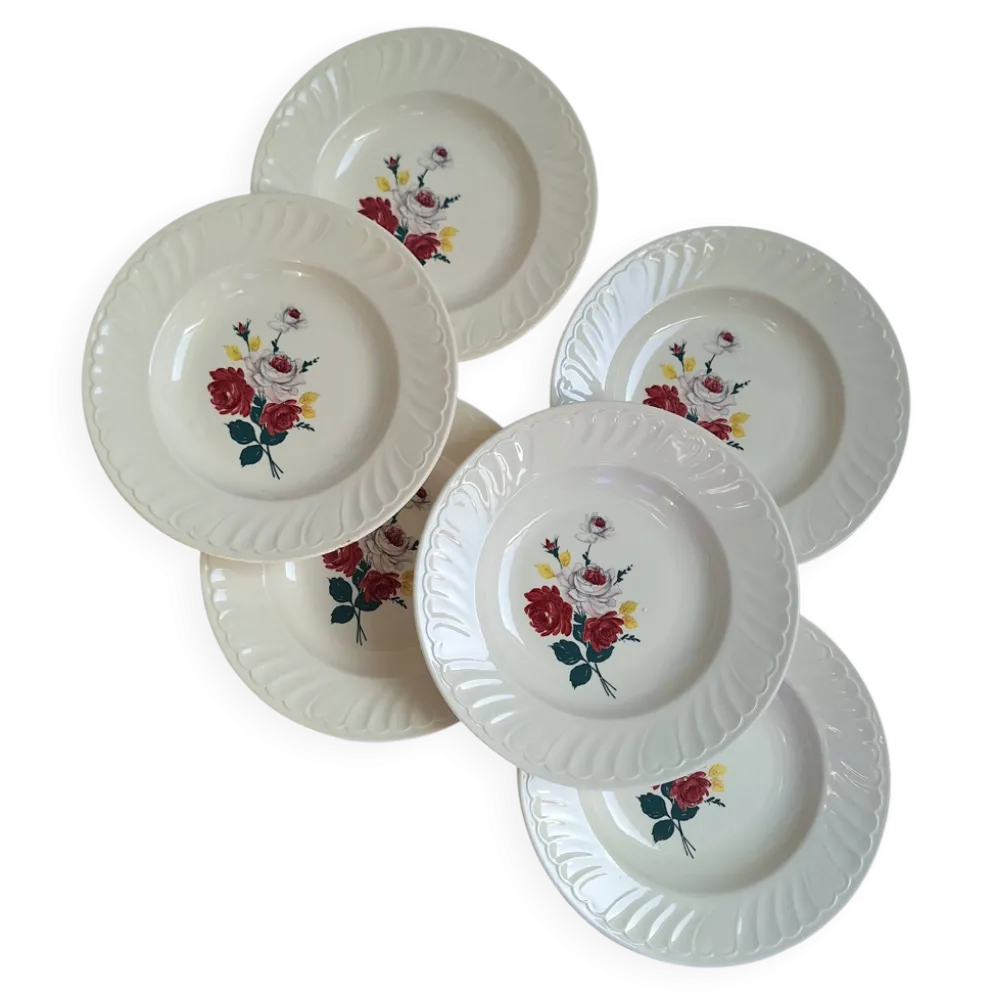 Assiettes creuses à fleurs
