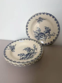 4 assiettes creuses Gien Chardons 260359
