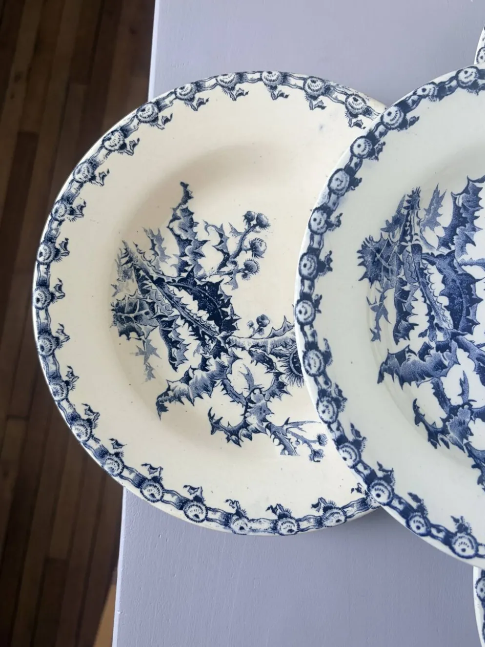 4 assiettes creuses Gien Chardons 260323
