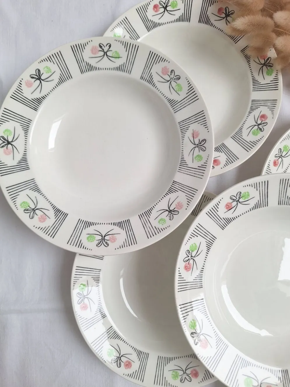 Assiettes creuses Gien modèle Marie-José