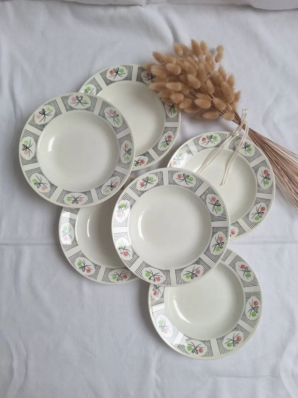 Assiettes creuses Gien modèle Marie-José