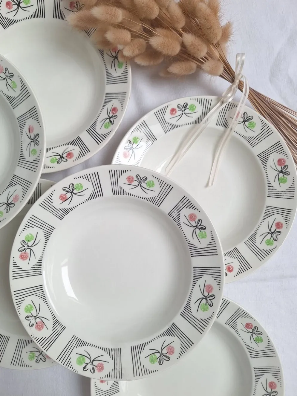 Assiettes creuses Gien modèle Marie-José