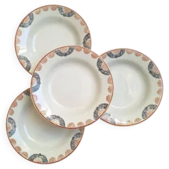 Assiettes creuses HBCM modèle Pauline orange et noir