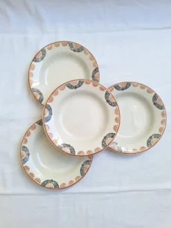 Assiettes creuses HBCM modèle Pauline orange et noir