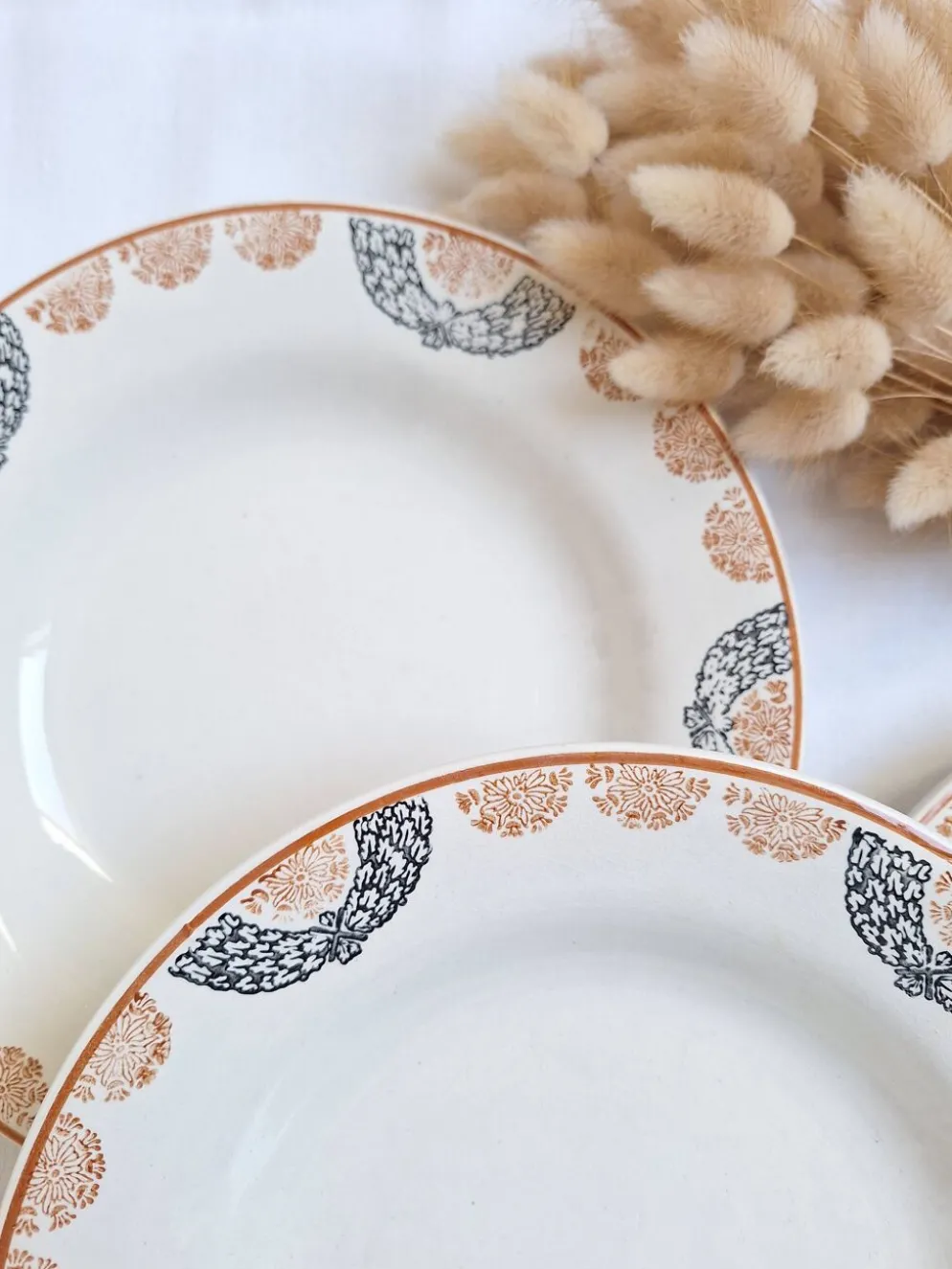 Assiettes creuses HBCM modèle Pauline orange et noir