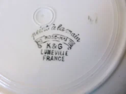 4 assiettes creuses K et G Luneville modèle Rose Mai