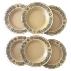 6 assiettes creuses Kiln Craft Bacchus | Grès anglais Staffordshire