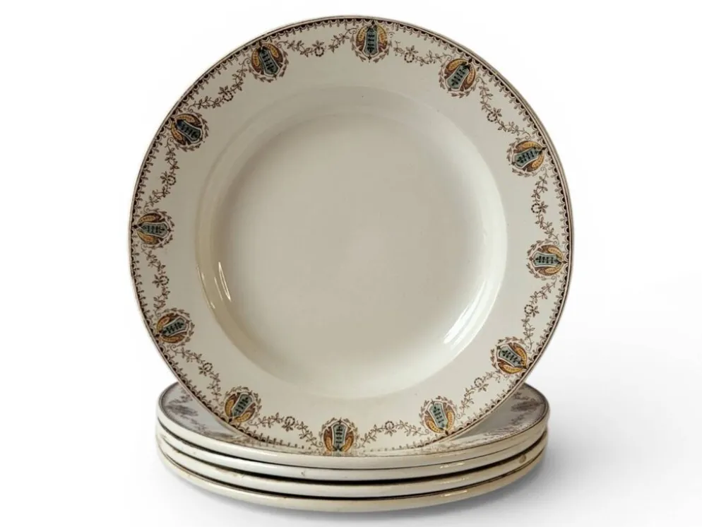 5 assiettes creuses Léon Graves Clairefontaine