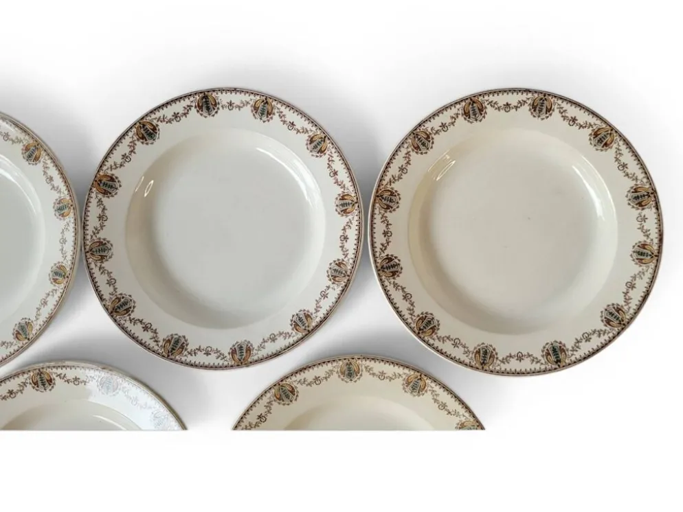 5 assiettes creuses Léon Graves Clairefontaine