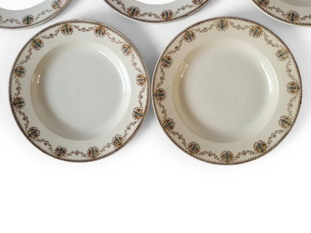 5 assiettes creuses Léon Graves Clairefontaine