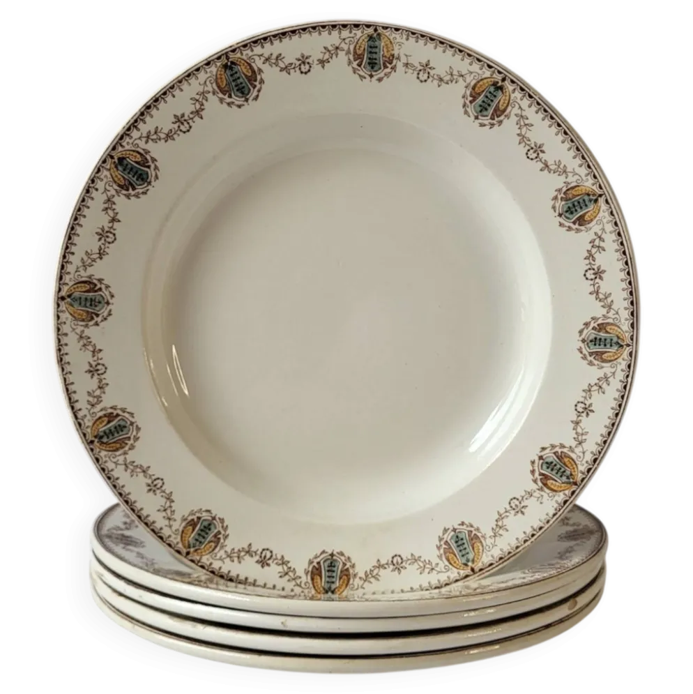 5 assiettes creuses Léon Graves Clairefontaine