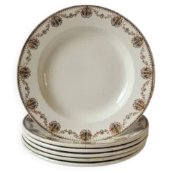 6 assiettes creuses Léon Graves Clairefontaine