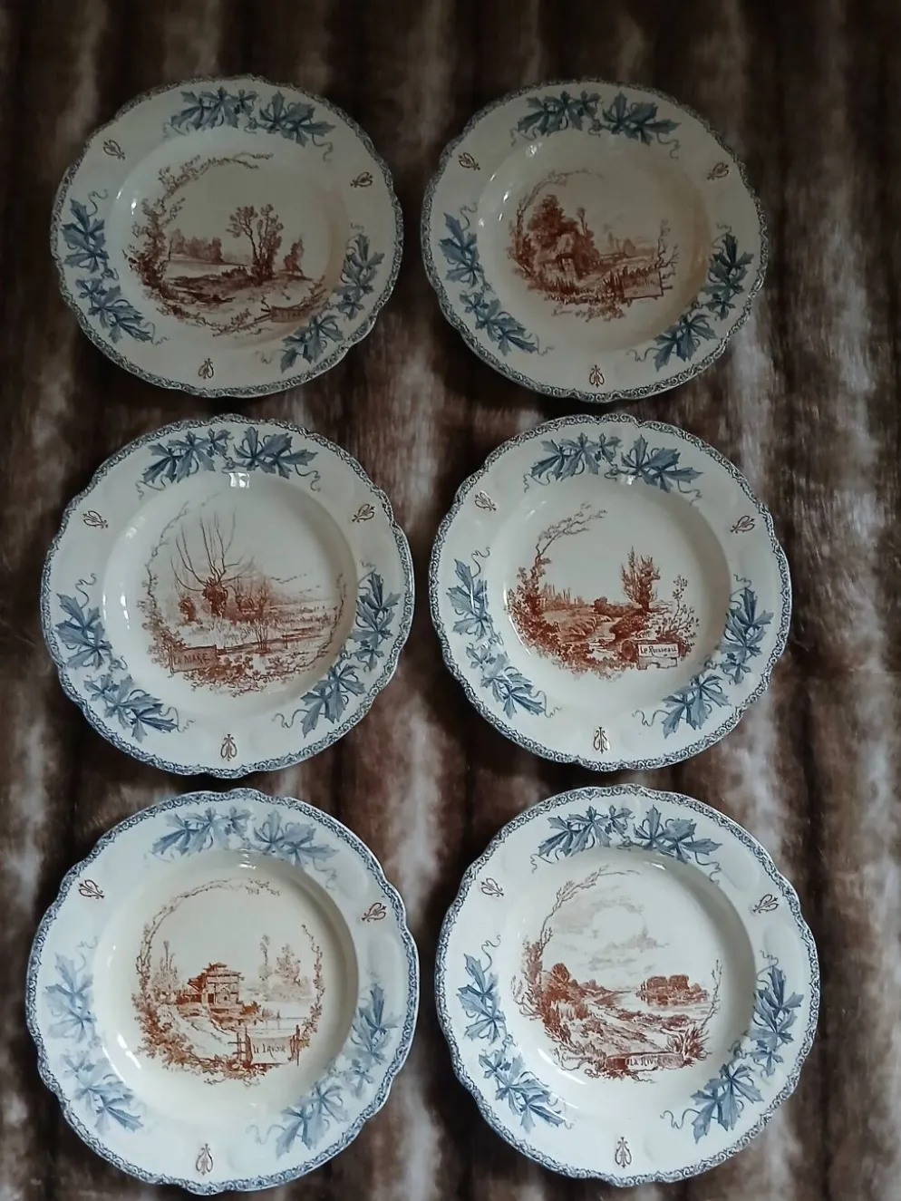 6 assiettes creuses "Louis XIII " Choisy le Roi