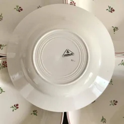 Assiettes creuses Niderviller décor rouge et vert