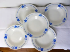 5 assiettes creuses Roselys modèle vigne 211251