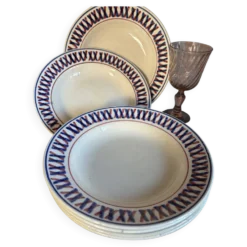 6 assiettes creuses Saint-Amand 1930