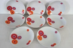 8 Assiettes Creuses Seltmann Weiden West Germany 70's