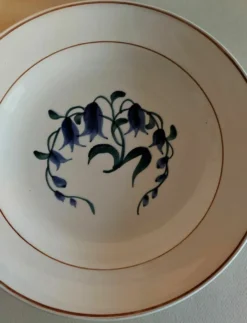 Assiettes creuses série de six faïence de Longchamp décor Simone