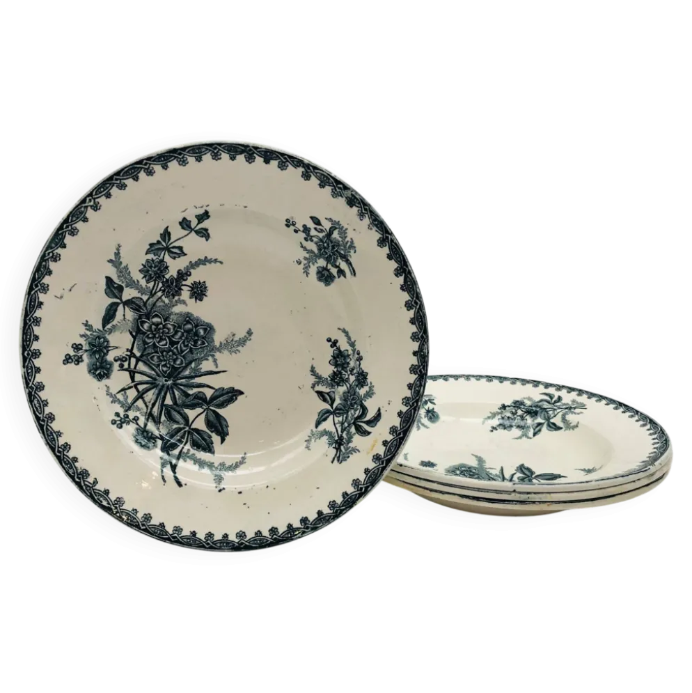 4 Assiettes creuses “St-Amandinoise " Modèle « Margot»