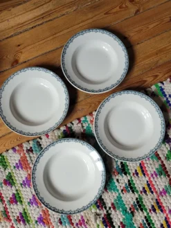 4 assiettes creuses St Anonyme Moulin des Loups