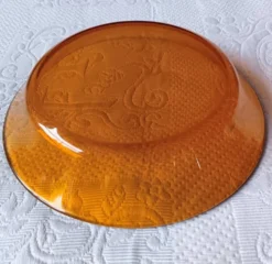 6 assiettes creuses verre trempé caramel Duralex vintage
