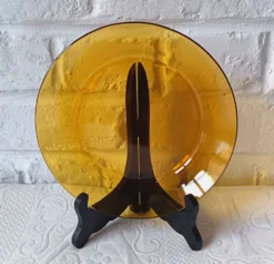 6 assiettes creuses verre trempé caramel Duralex vintage