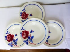 4 assiettes creuses vintage de K&G Luneville modèle Chantal 220516