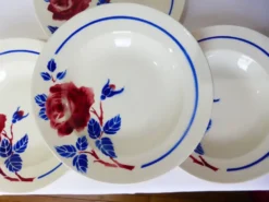 4 assiettes creuses vintage de K&G Luneville modèle Chantal 220516