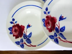 4 assiettes creuses vintage de K&G Luneville modèle Chantal 220516