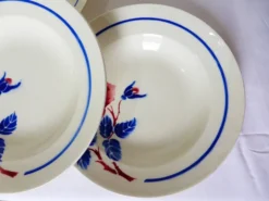 4 assiettes creuses vintage de K&G Luneville modèle Chantal 220516