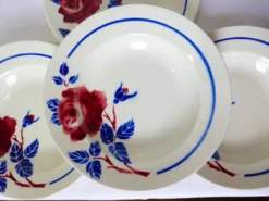 4 assiettes creuses vintage de K&G Luneville modèle Chantal 220516