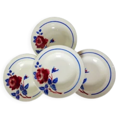 4 assiettes creuses vintage de K&G Luneville modèle Chantal 220516