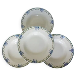 4 assiettes creuses vintage de St Amand 220643