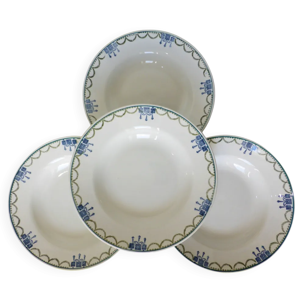 4 assiettes creuses vintage de St Amand 220643