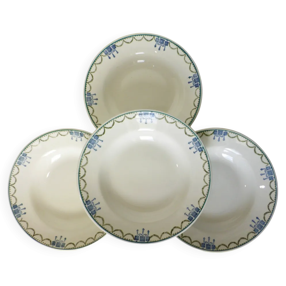 4 assiettes creuses vintage de St Amand 220628