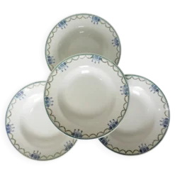 4 assiettes creuses vintage de St Amand 220625