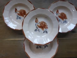 4 assiettes creuses vintage de Digoin Sarreguemines 200894