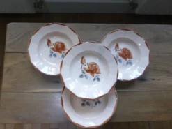 4 assiettes creuses vintage de Digoin Sarreguemines 200894