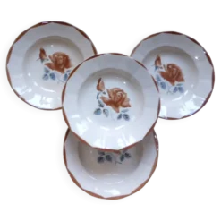 4 assiettes creuses vintage de Digoin Sarreguemines 200894